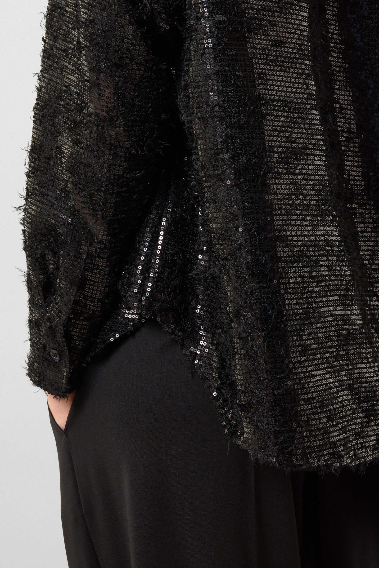 Florence sequinned shirt blouse Black
