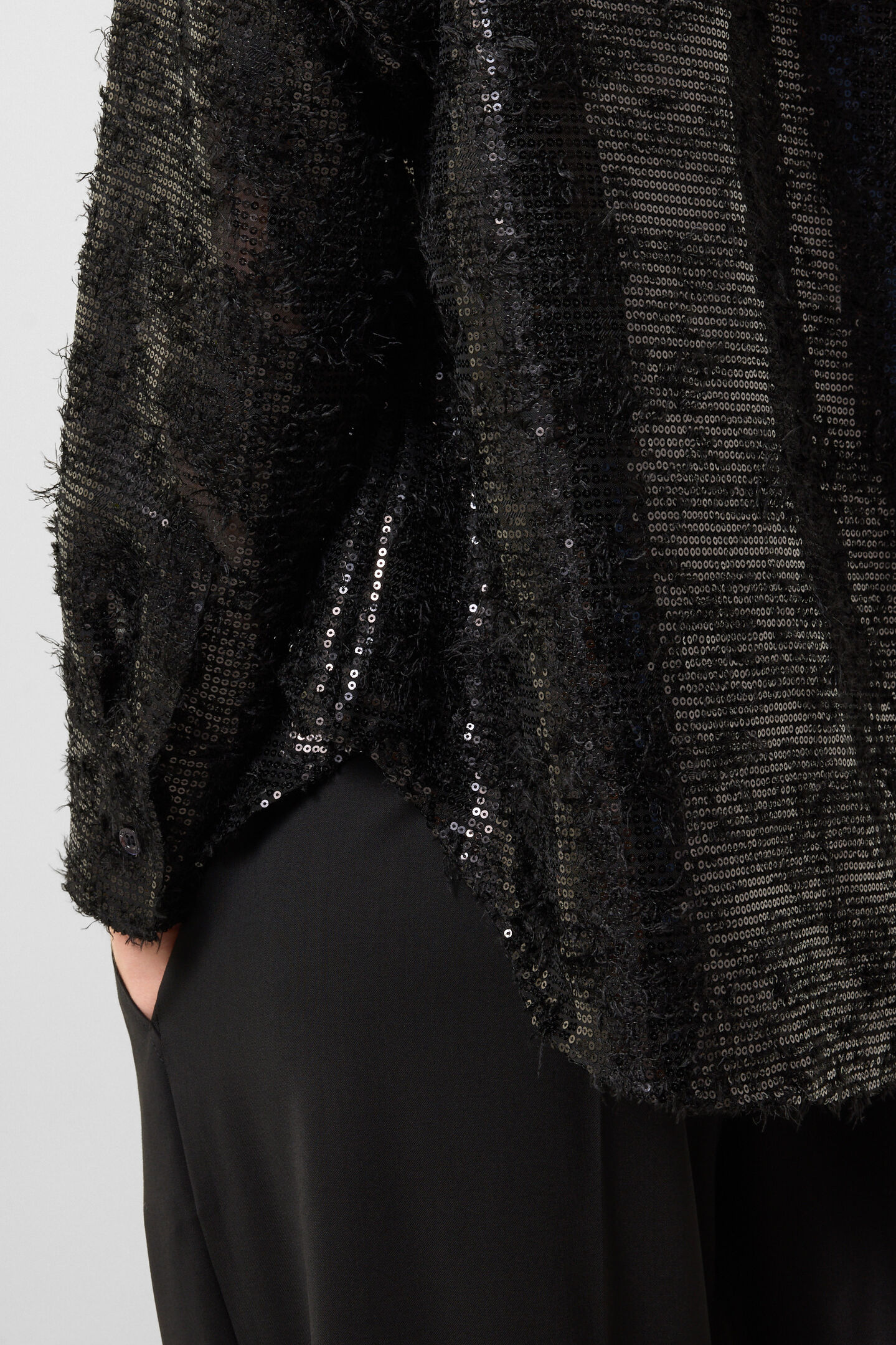 Florence sequinned shirt blouse Black