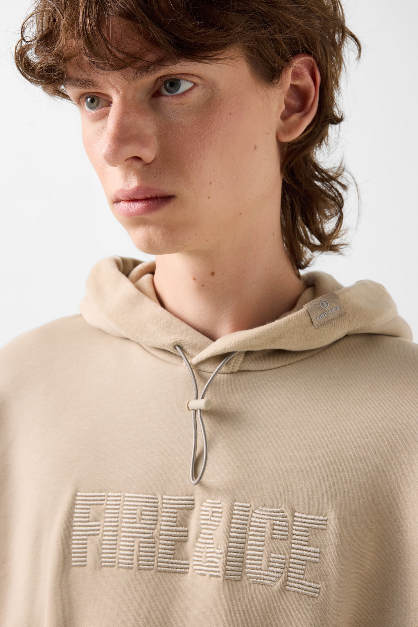 Kristan cotton hoodie Beige