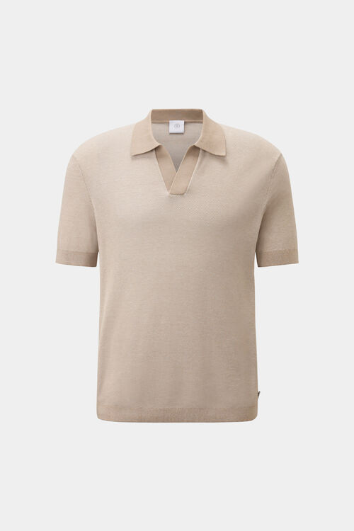 Lyon knitted polo shirt Beige