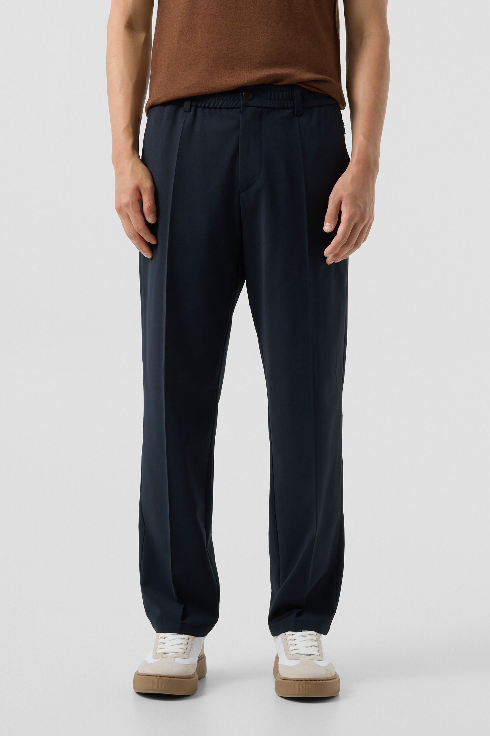 Marcus virgin wool blend trousers Navy blue