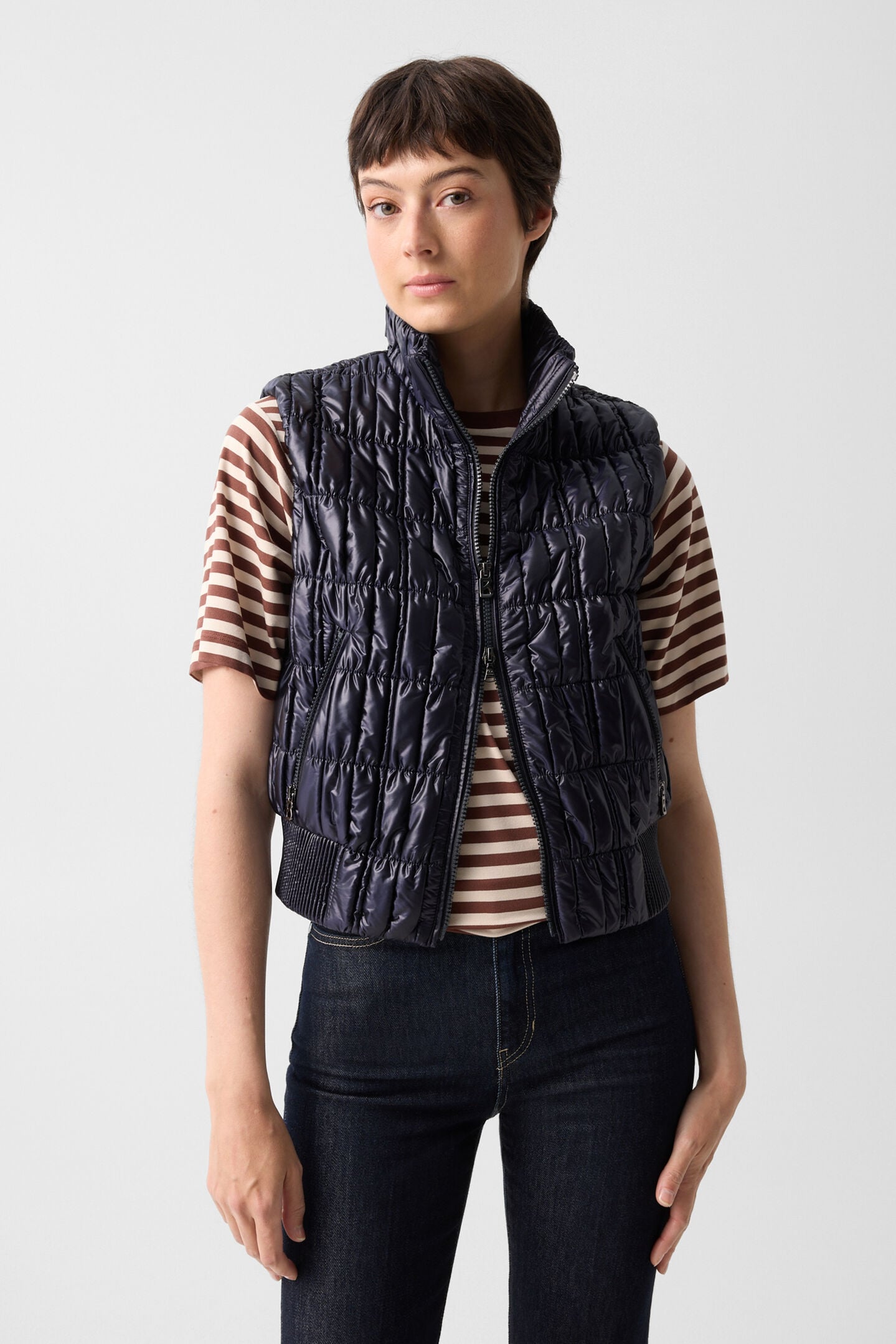 Sally quilted waistcoat Navy blue