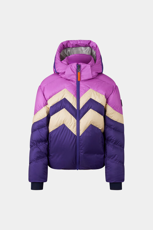 Kids down ski jacket Maddy Purple/beige