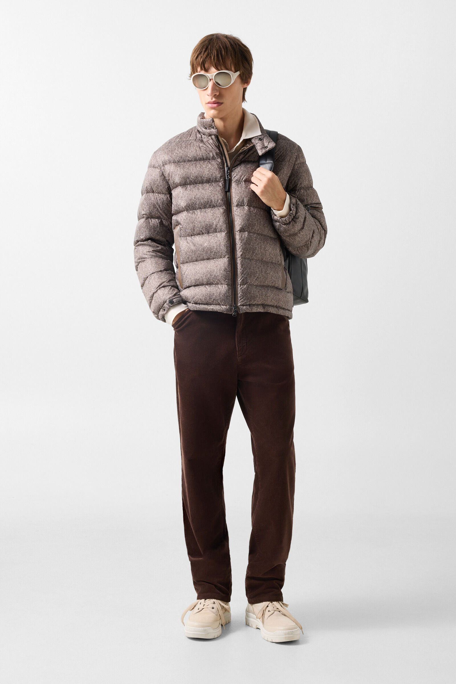Hugh down jacket Taupe/Brown