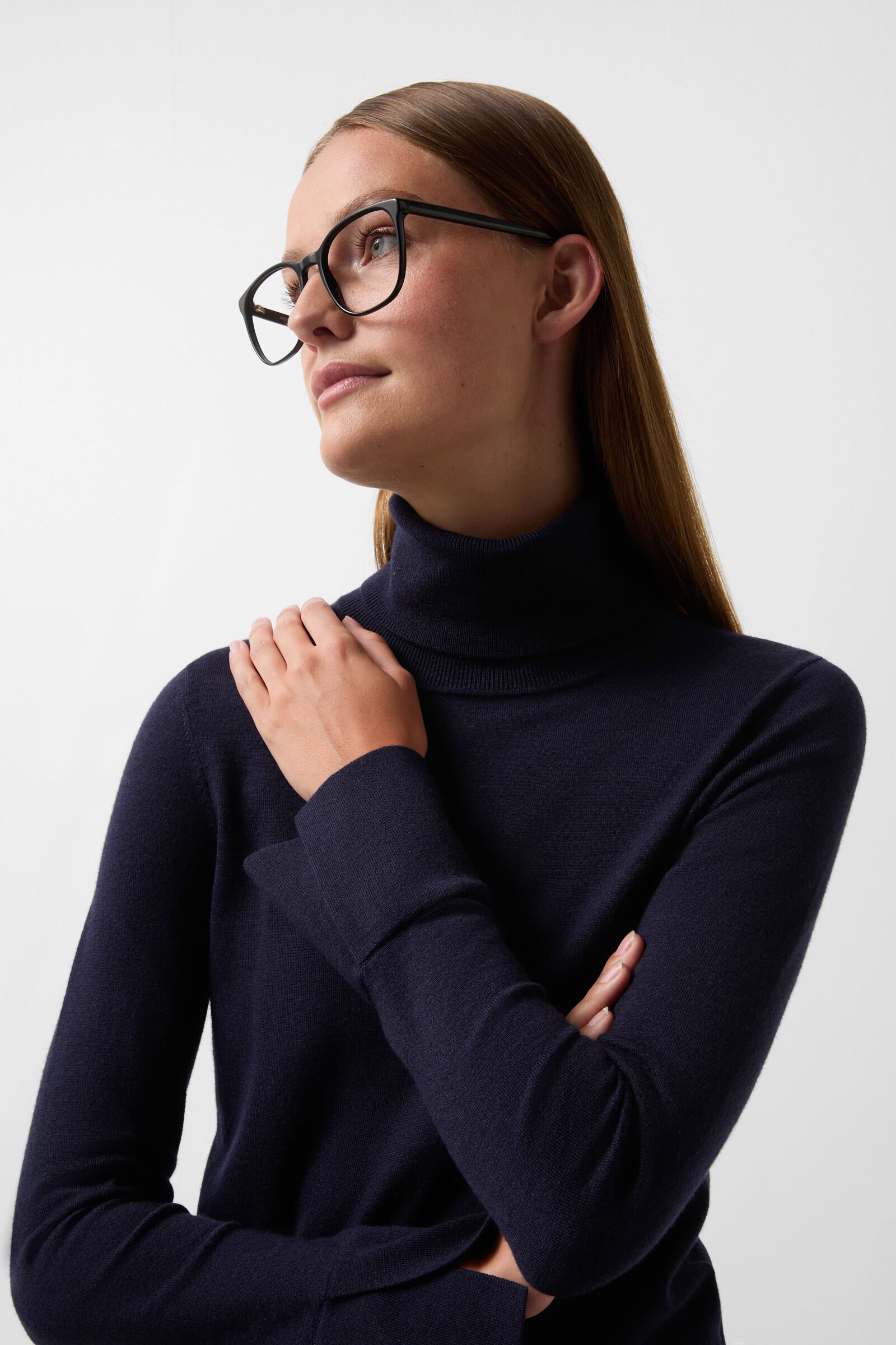 Pull &agrave; col roul&eacute; Vinny Bleu marine