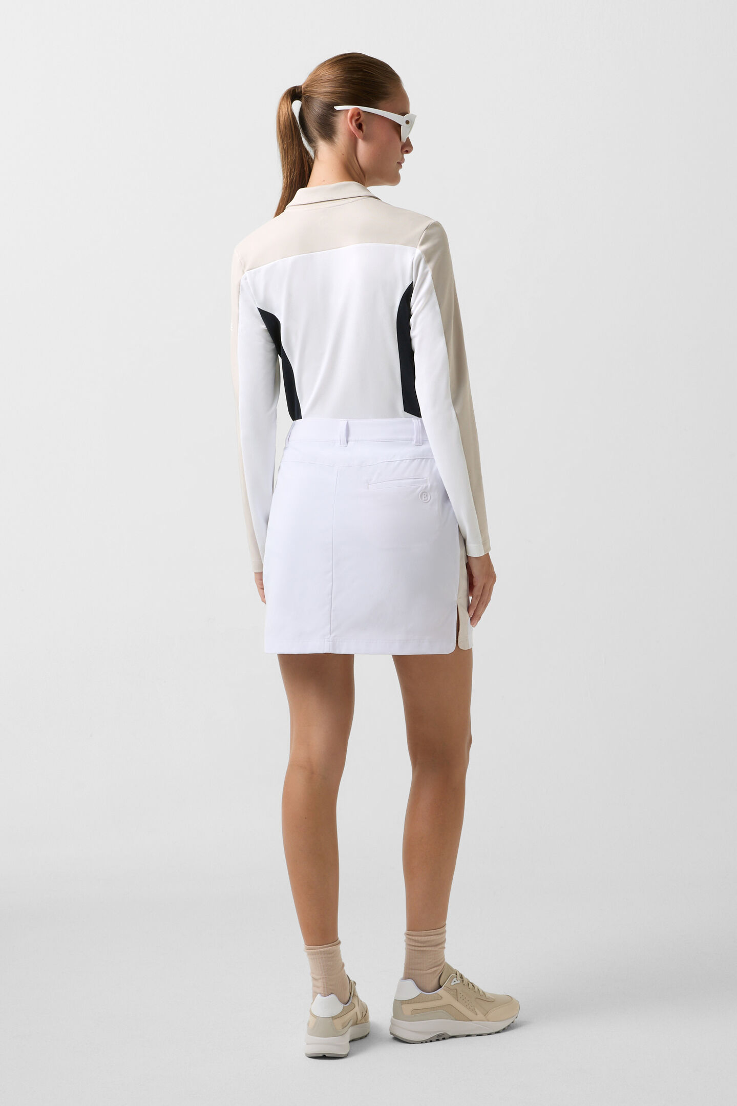 Greta functional long-sleeved top White/beige/navy blue