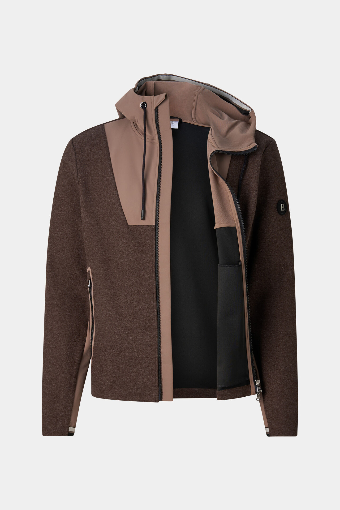 Midlayer-Hybrid-Jacke Jannis Dunkelbraun/Taupe