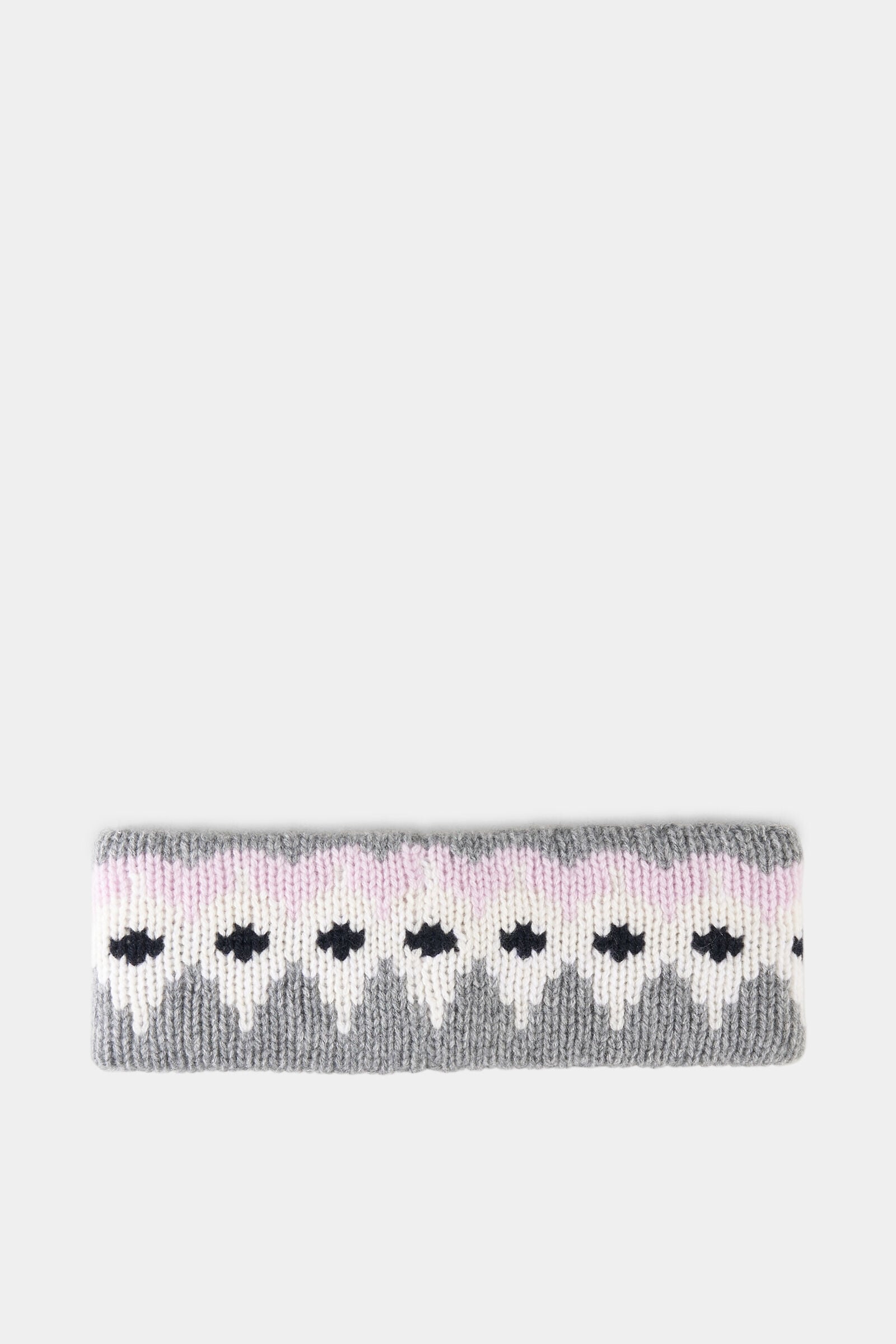 Loca cashmere headband Grey/Pink/White