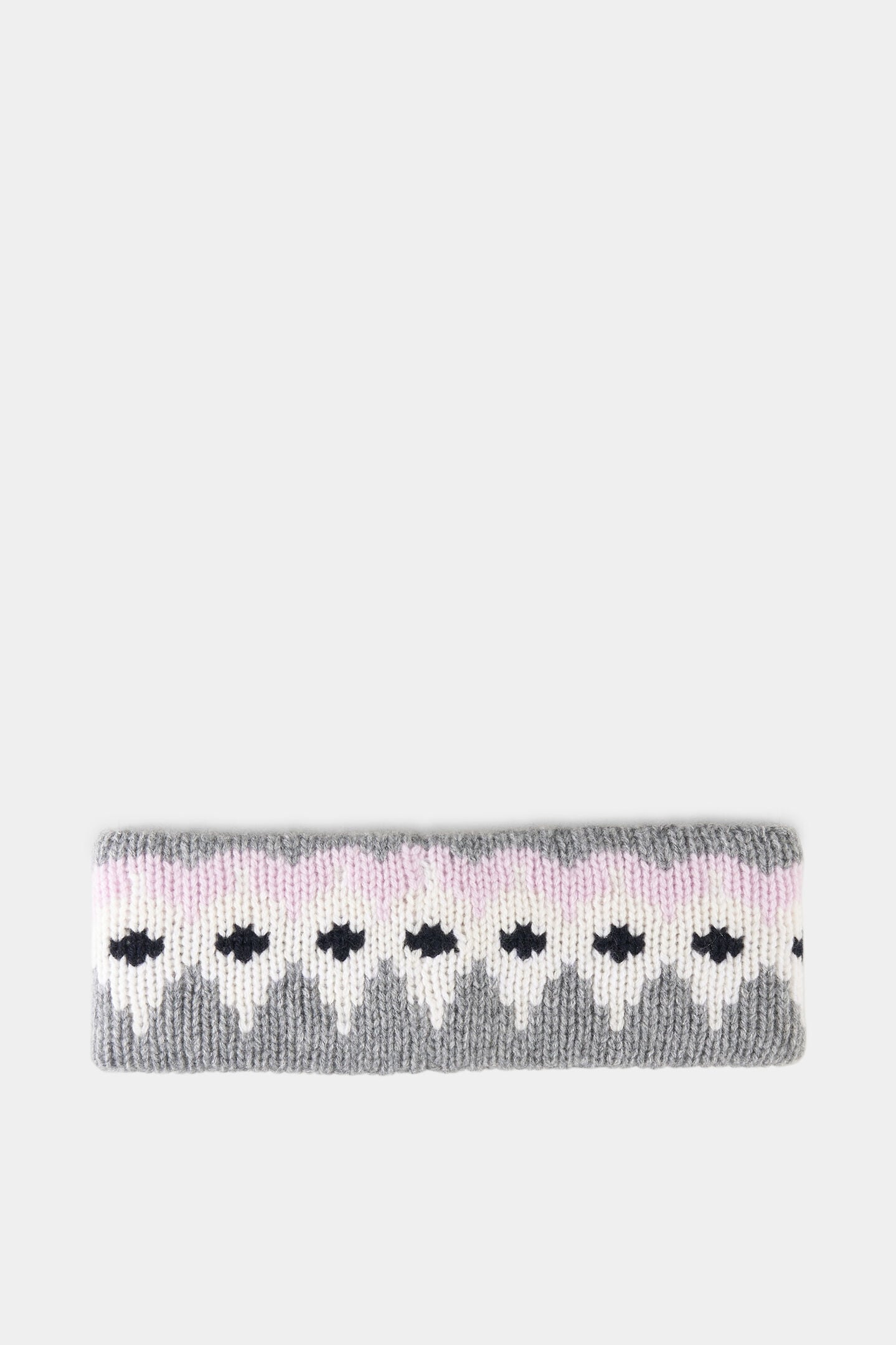 Loca cashmere headband Grey/Pink/White