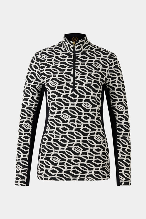 Jacquard première couche Jasmina noir/blanc