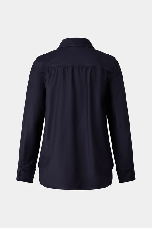 Flanell-Bluse Ariela Navy-Blau
