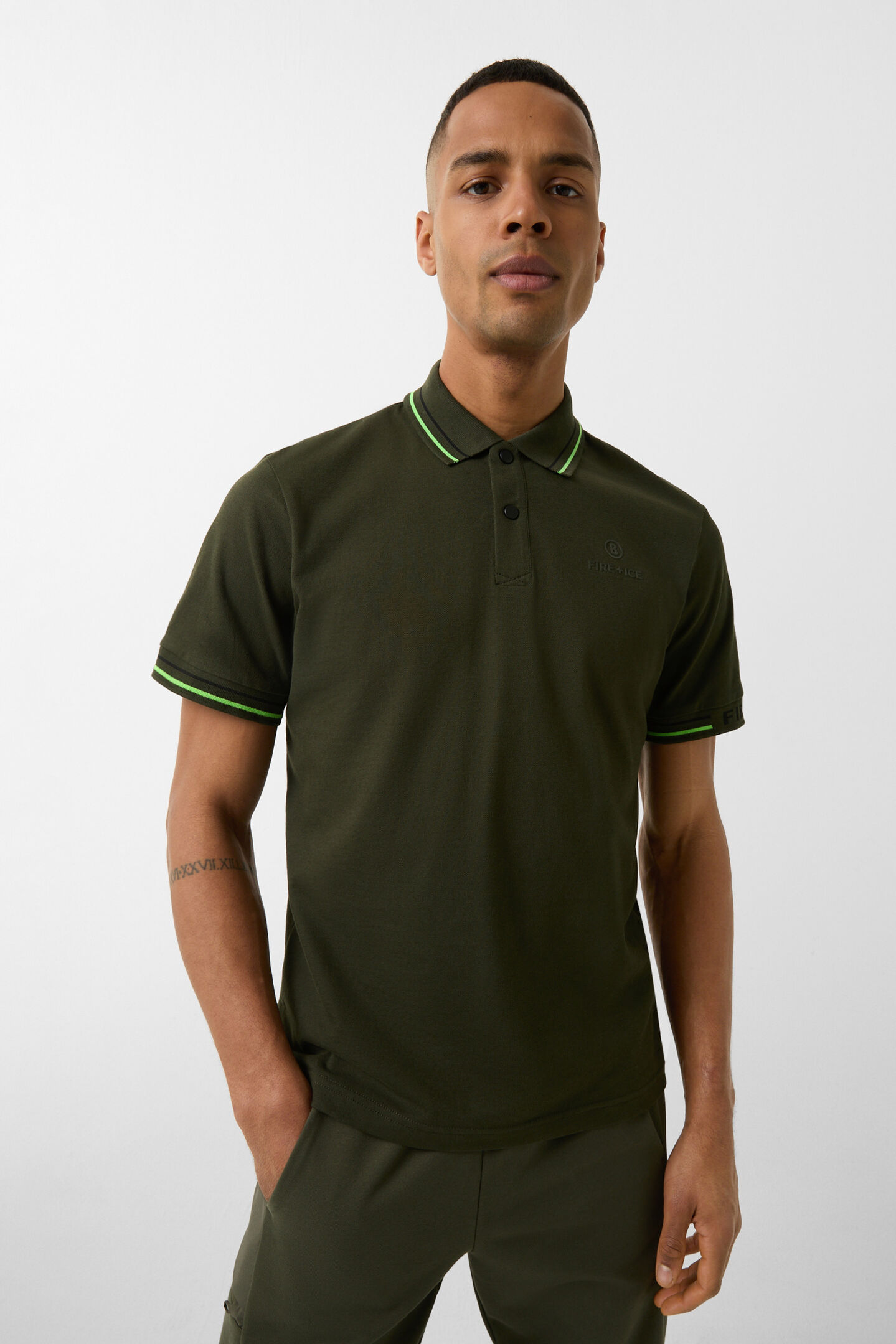 Arjan polo shirt Olive green/lime