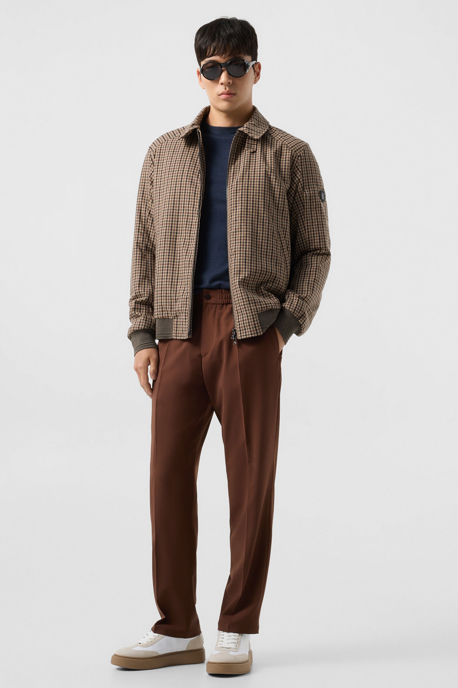 Marcus virgin wool blend trousers Brown