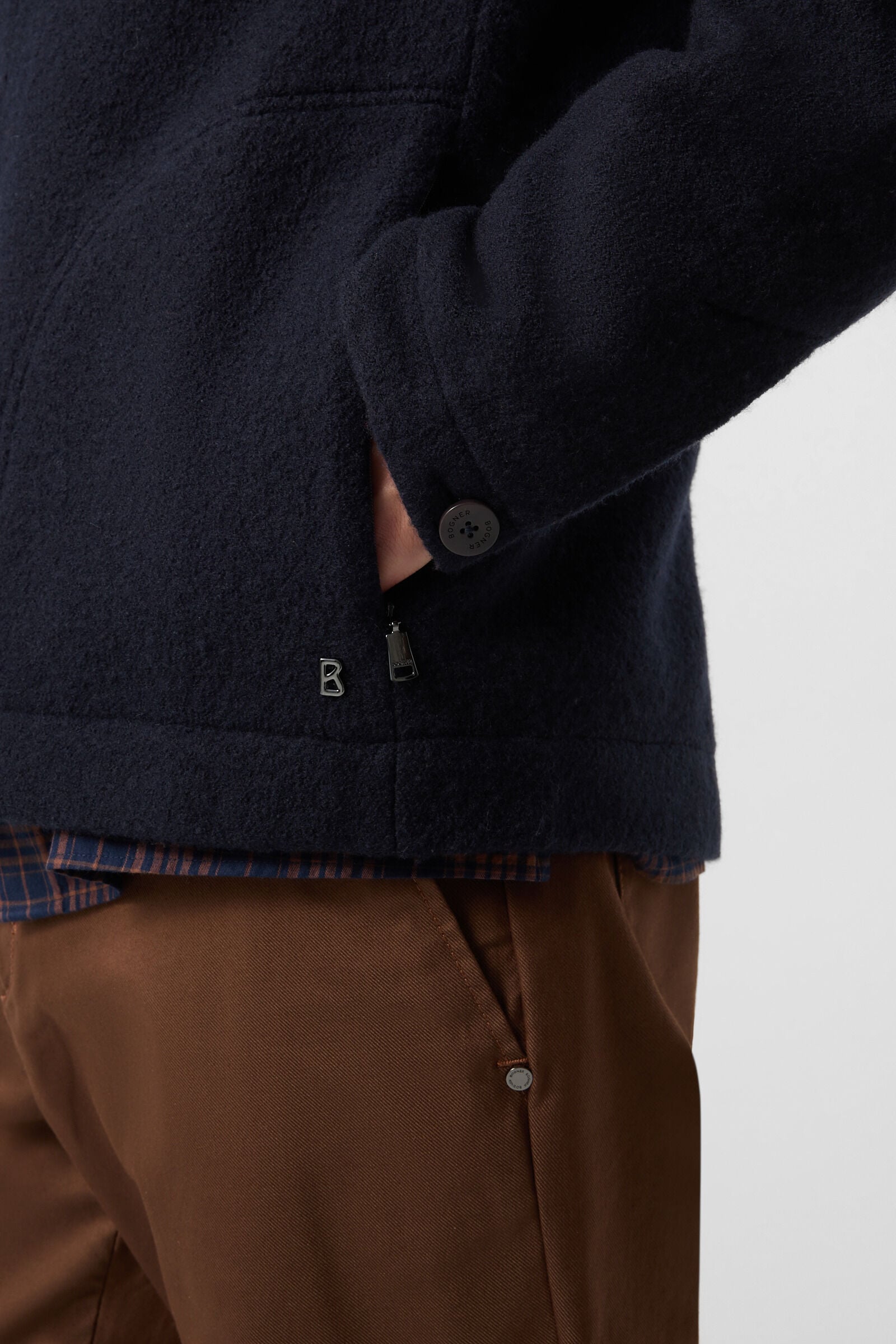 Wool overshirt Blanco Navy blue