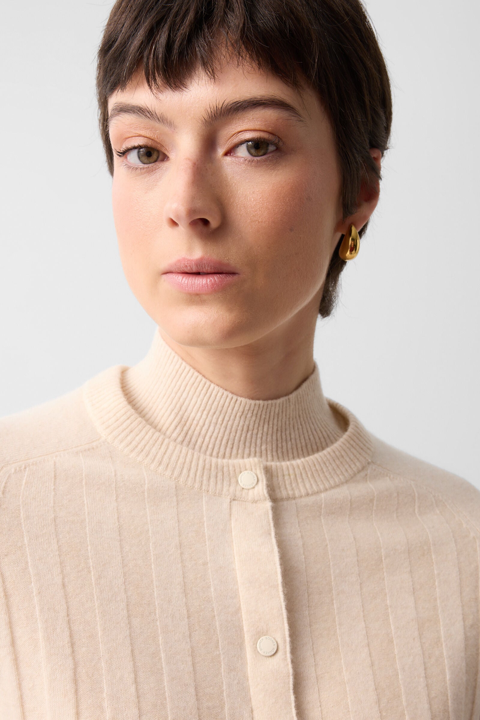 Schurwoll-Kaschmir-Cardigan Tanja Creme