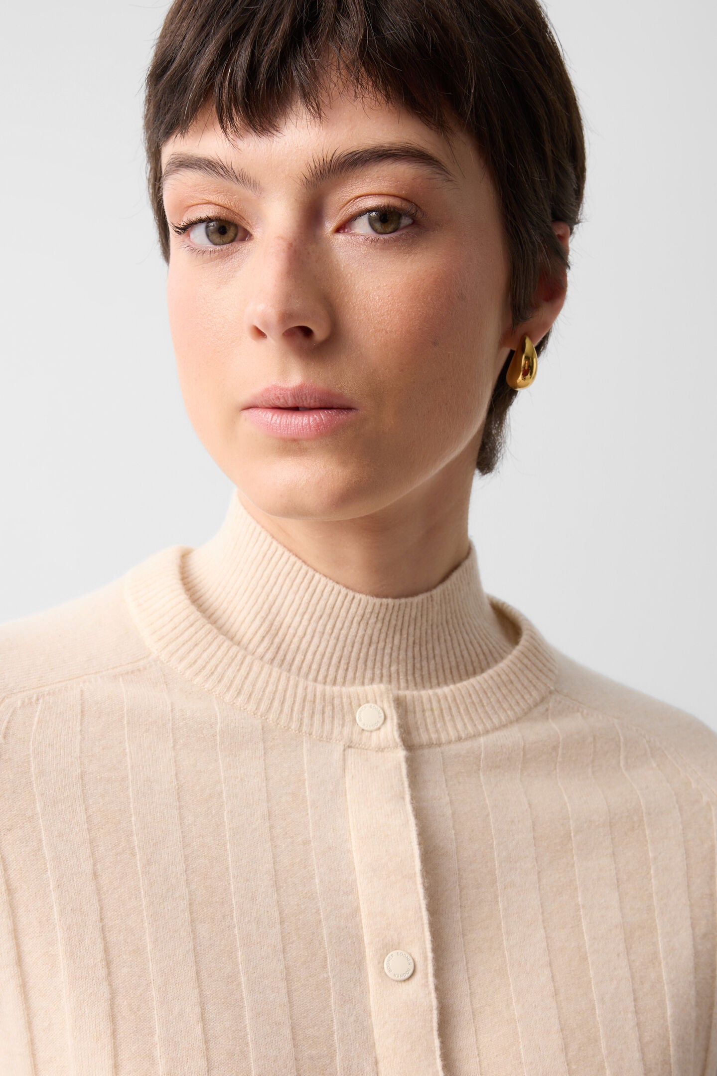 Schurwoll-Kaschmir-Cardigan Tanja Creme