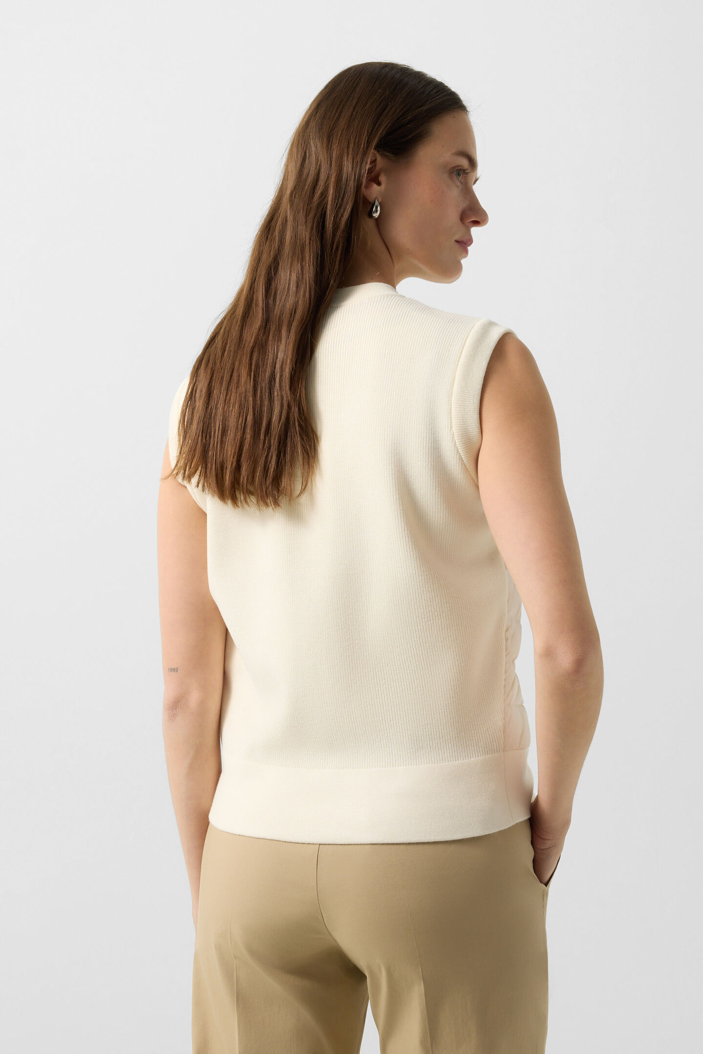 Daunen-Strickweste Zira Creme