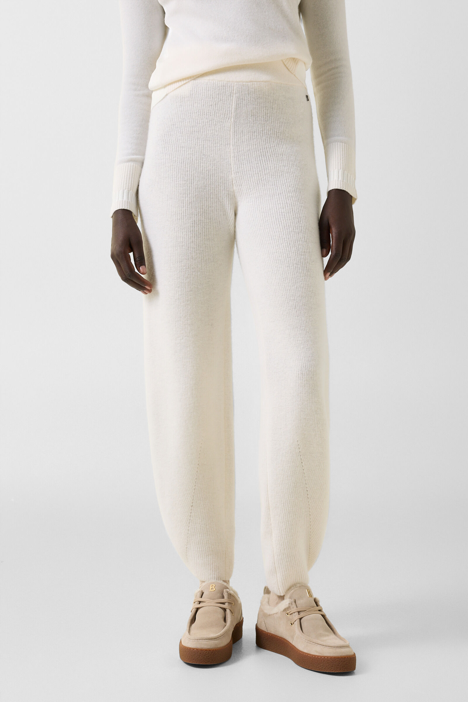 Schurwoll-Strickhose Luana Off-White