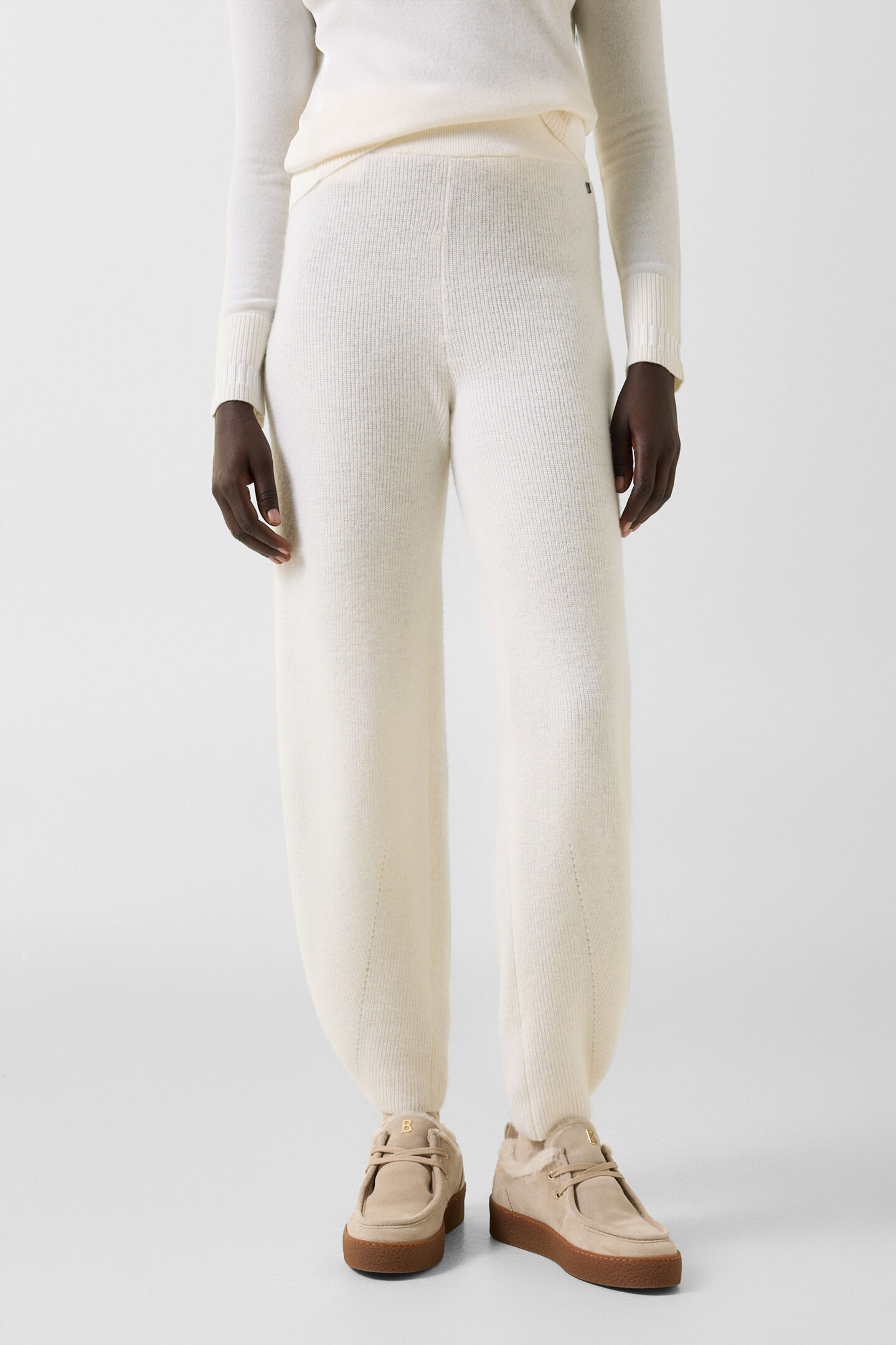 Schurwoll-Strickhose Luana Off-White