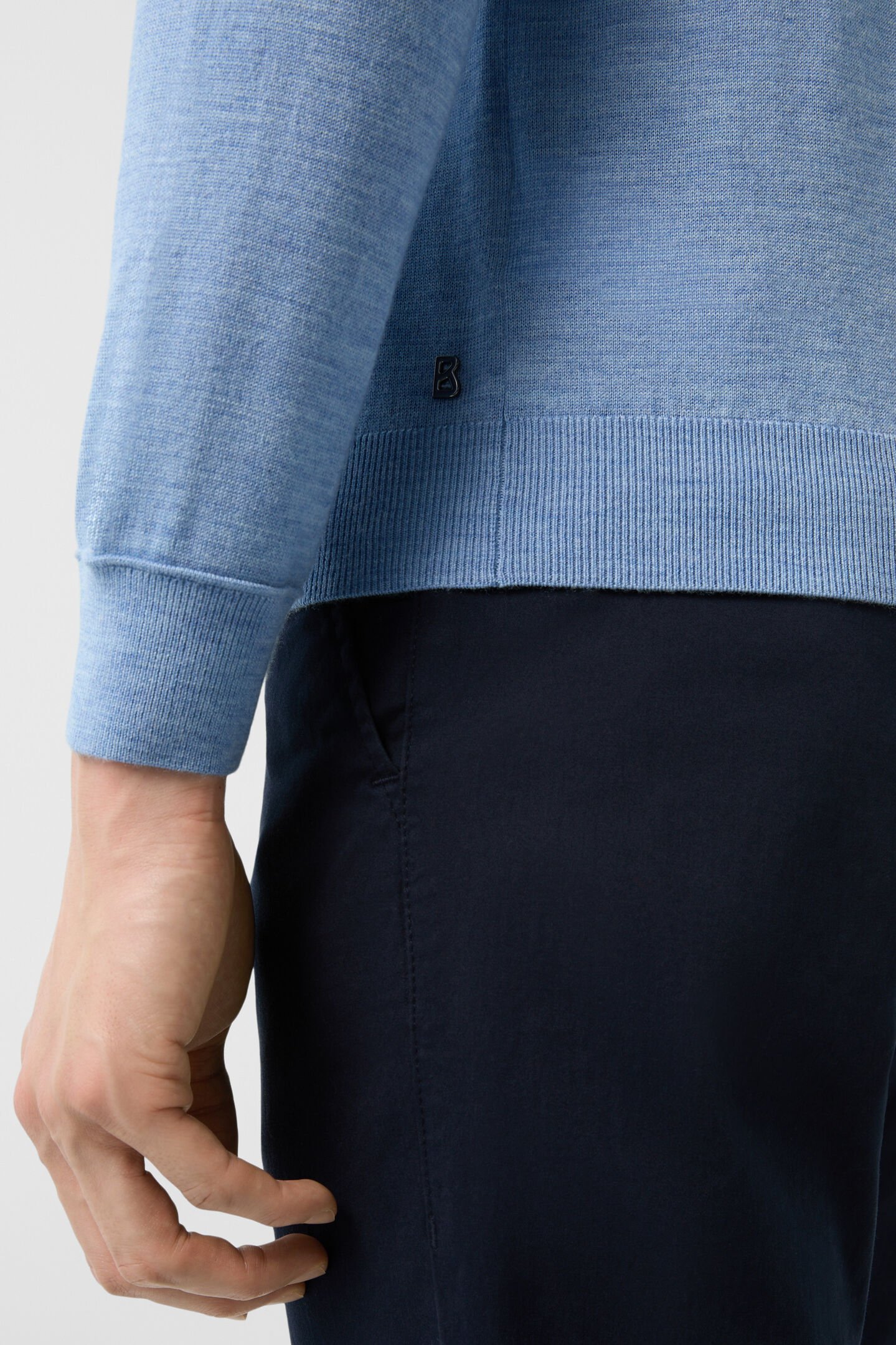 Schurwoll-Pullover Ole Hellblau