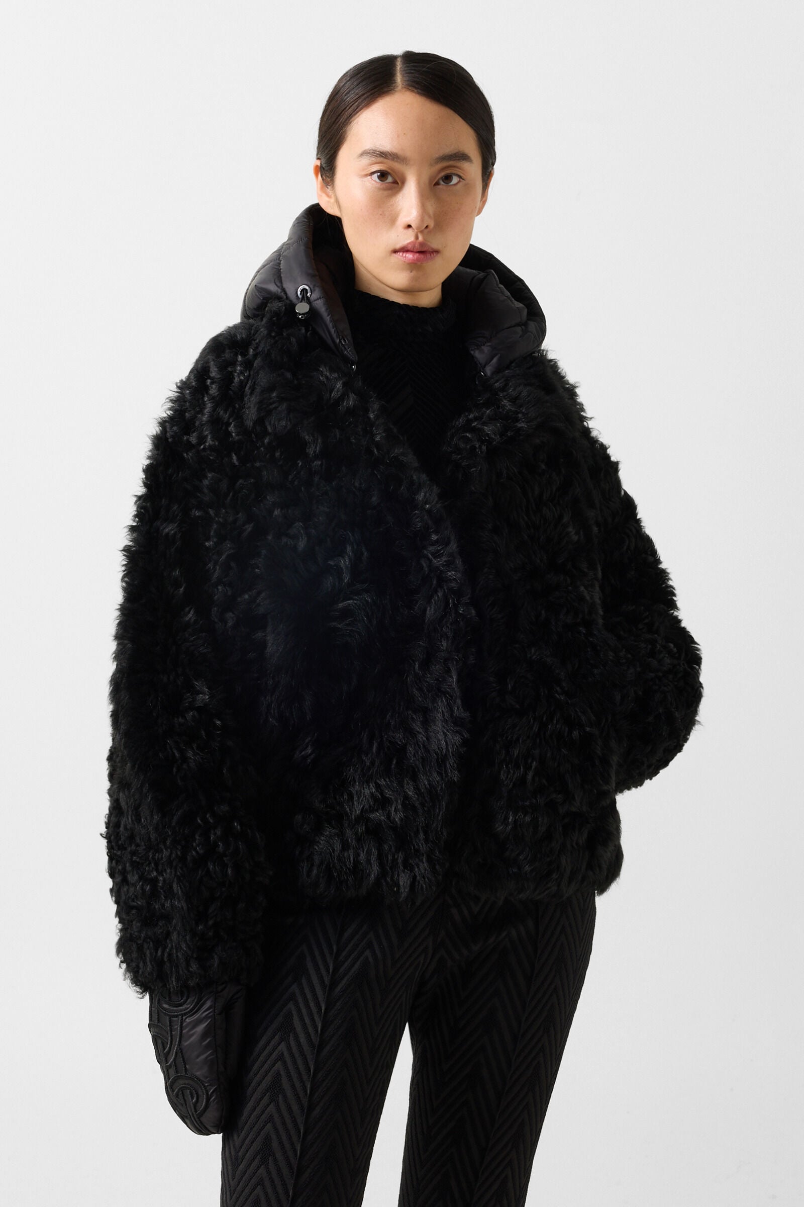 Liz lambskin jacket Black