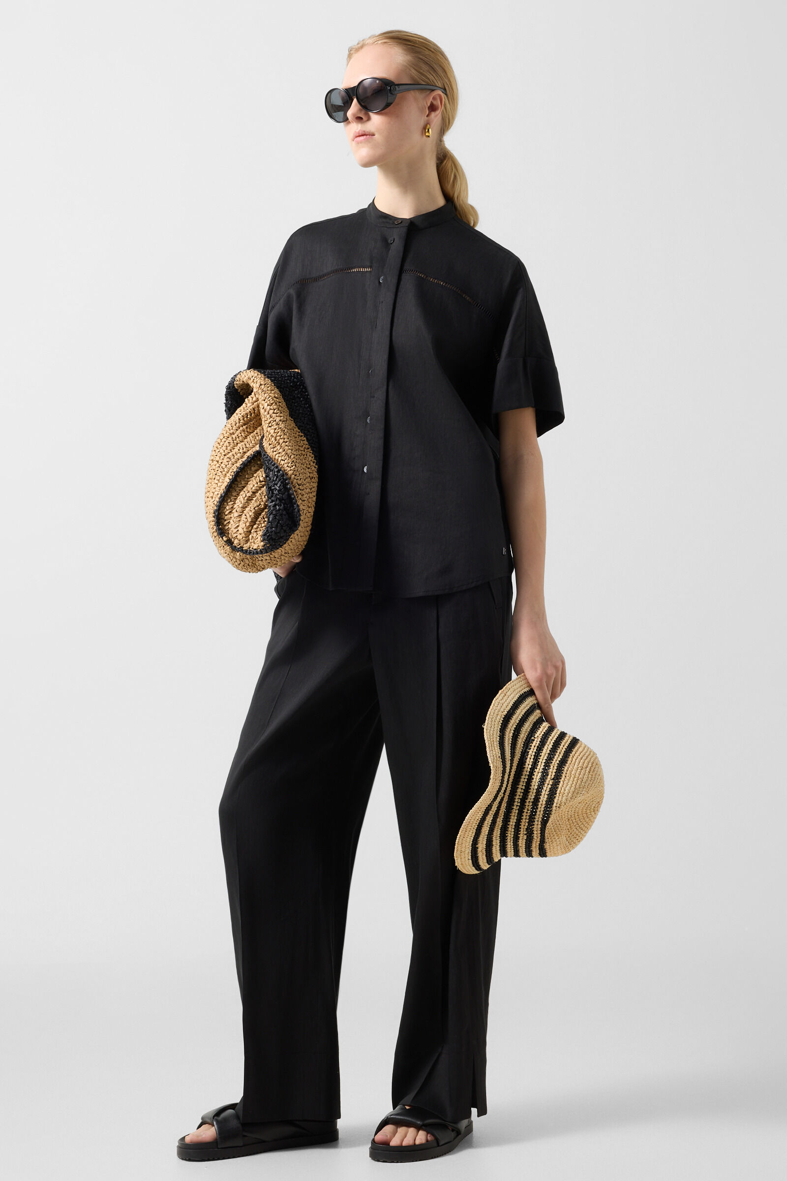 Pleated trousers Candy Black