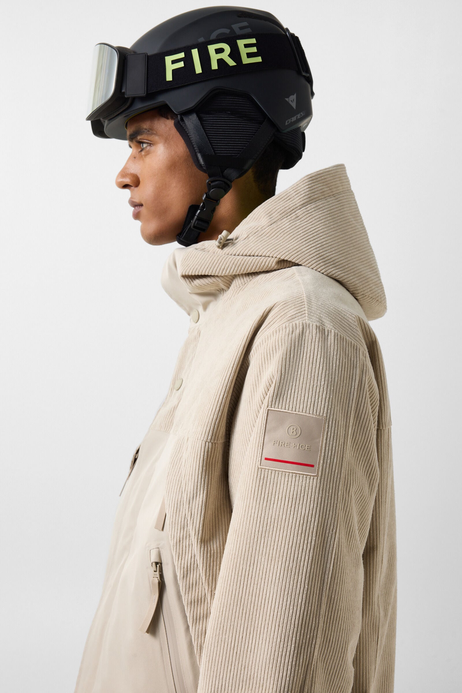 Cord-Skijacke Flint Beige