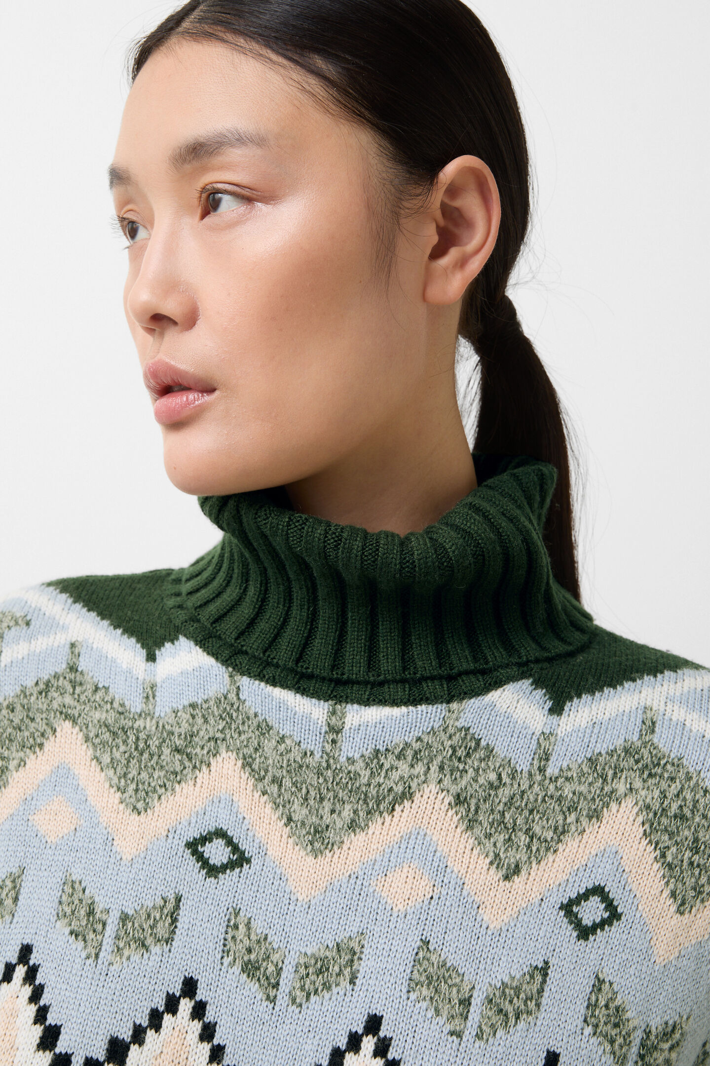Norwegian pullover Raegan Green/beige/light blue