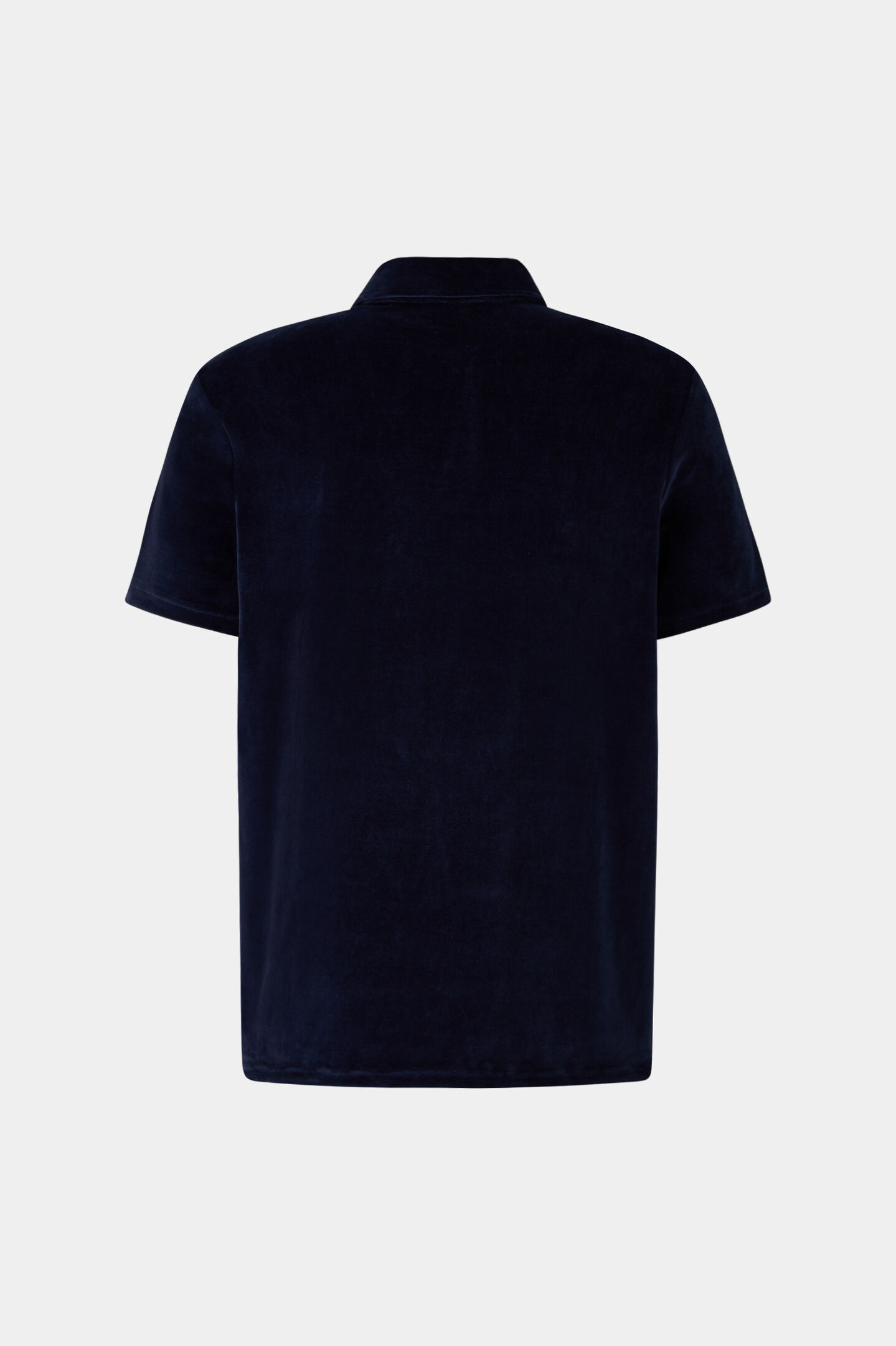 Vincenzo velour polo shirt Navy blue