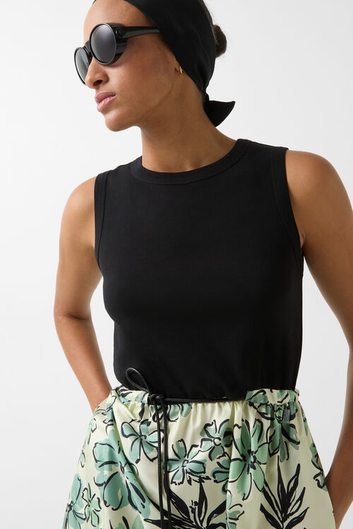 Silk jersey dress Silke Black/Green
