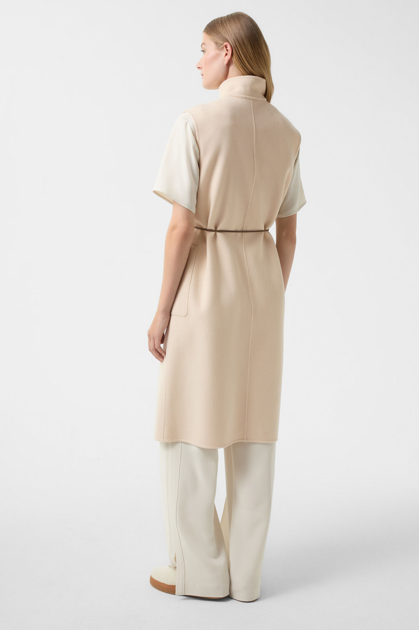 Double-face wool waistcoat Megan Cream