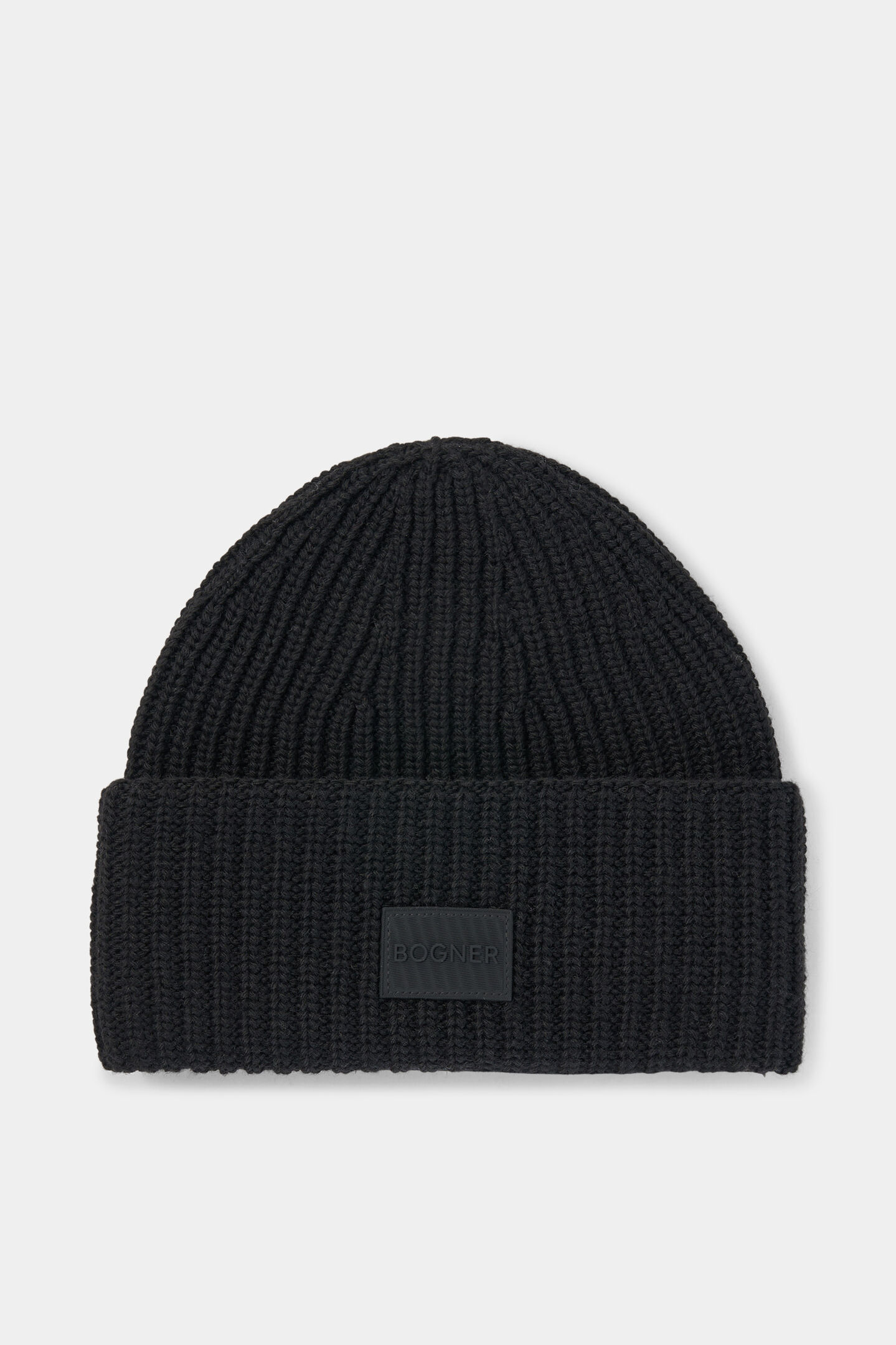 Larah virgin wool and knitted cashmere hat Black