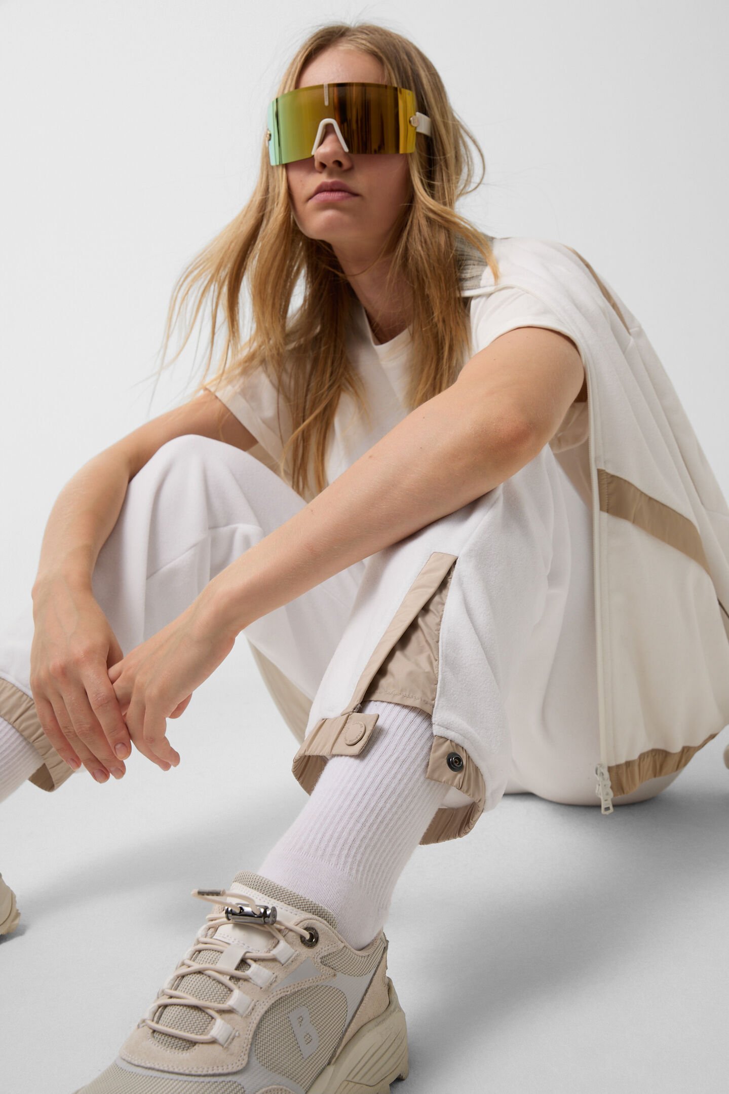 Eila fleece trousers White/beige