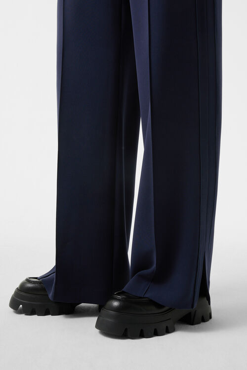 Suzy crepe marlene trousers Navy blue