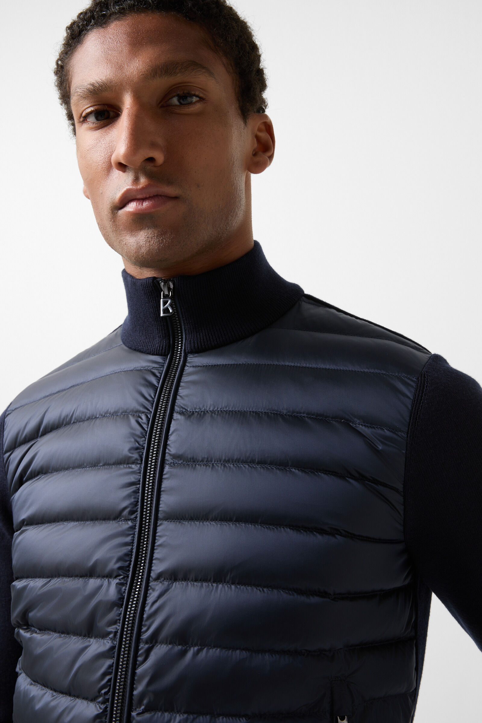 Zisco hybrid knit jacket Navy blue
