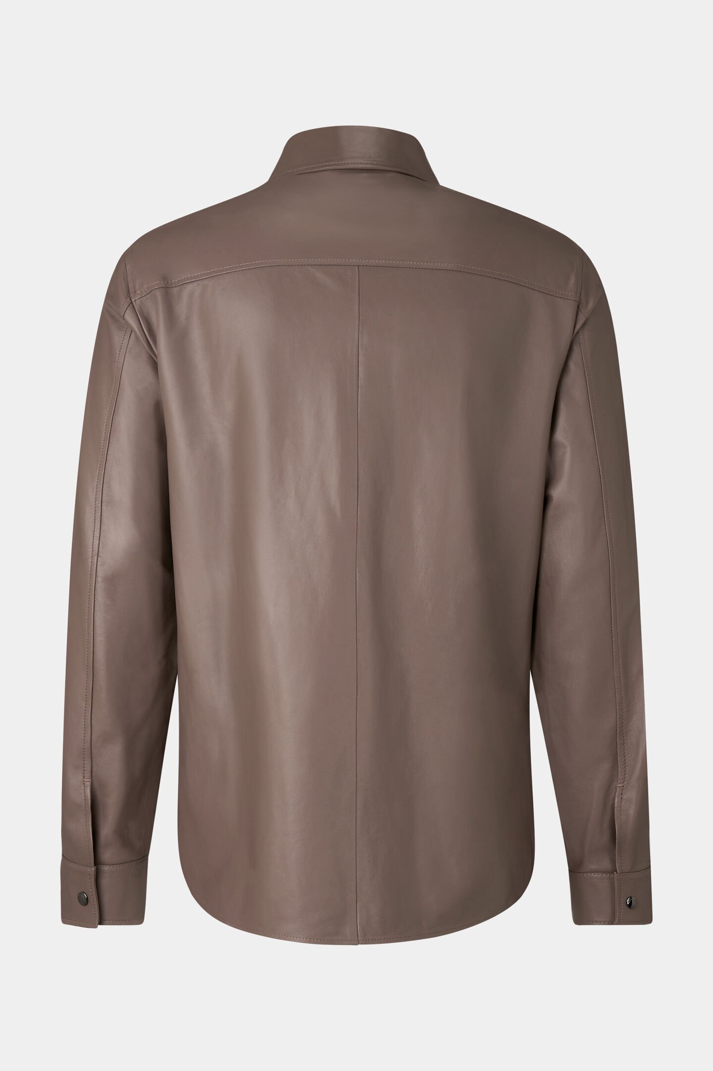 Leather overshirt Olli Mud