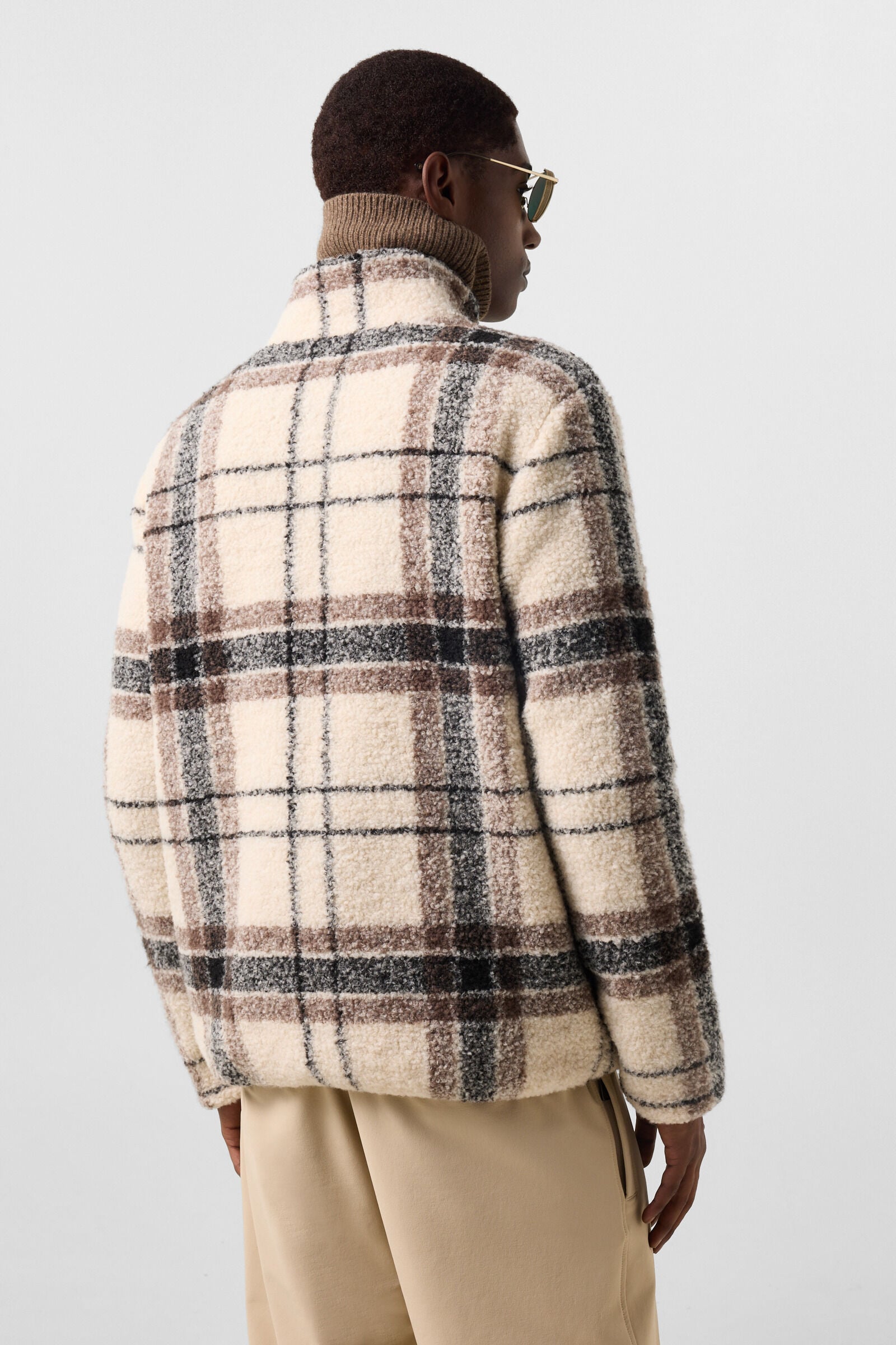 Schurwollmix-Jacke Kristian Off-White/Braun/Schwarz
