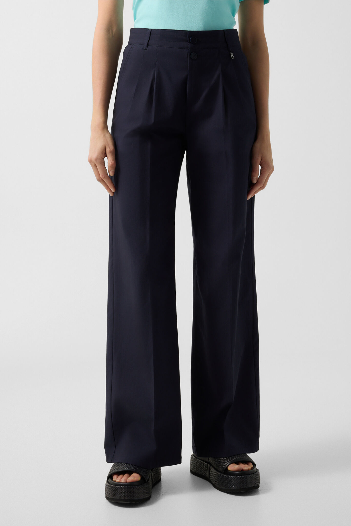 Pleated trousers Amy Navy blue