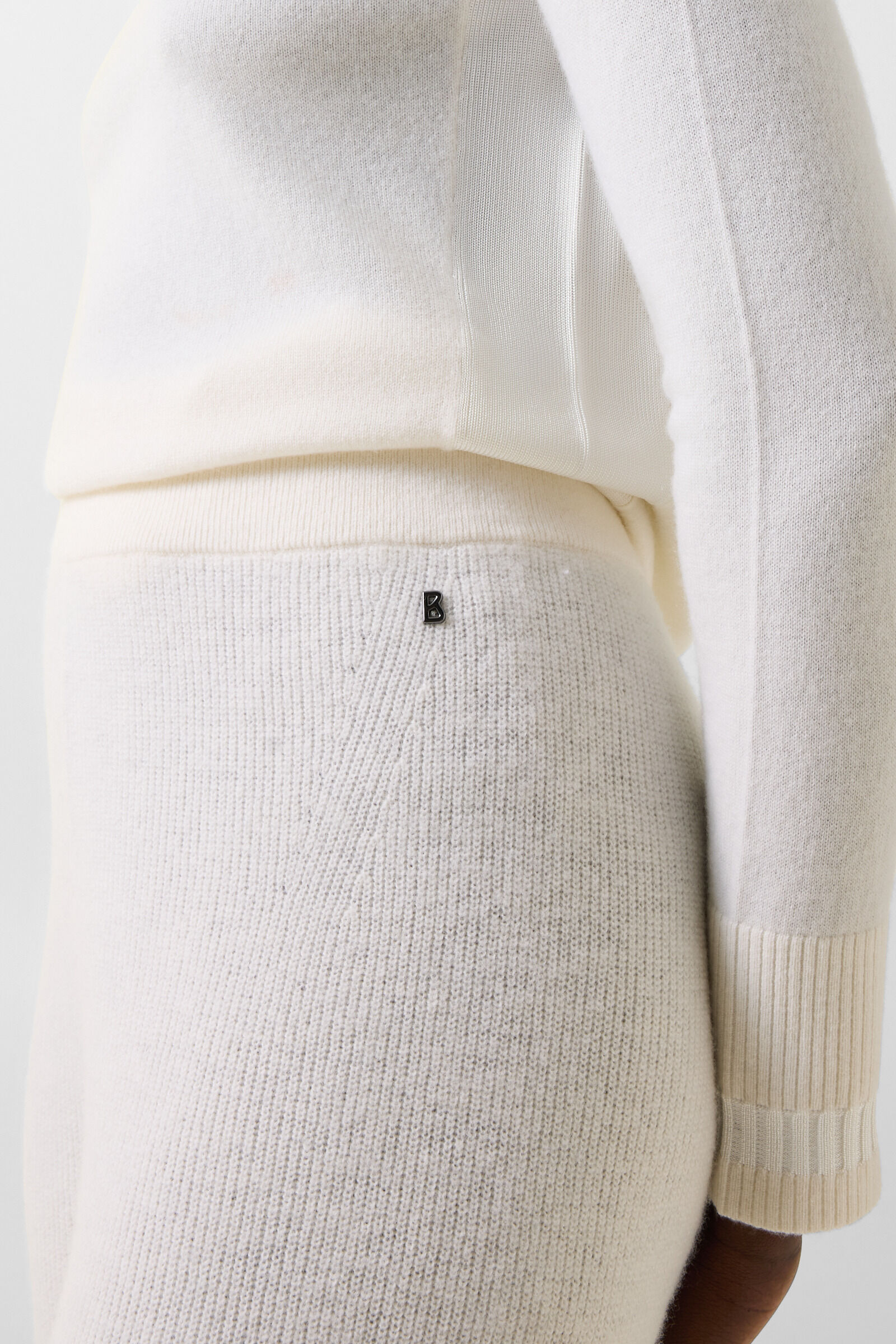 Schurwoll-Strickhose Luana Off-White