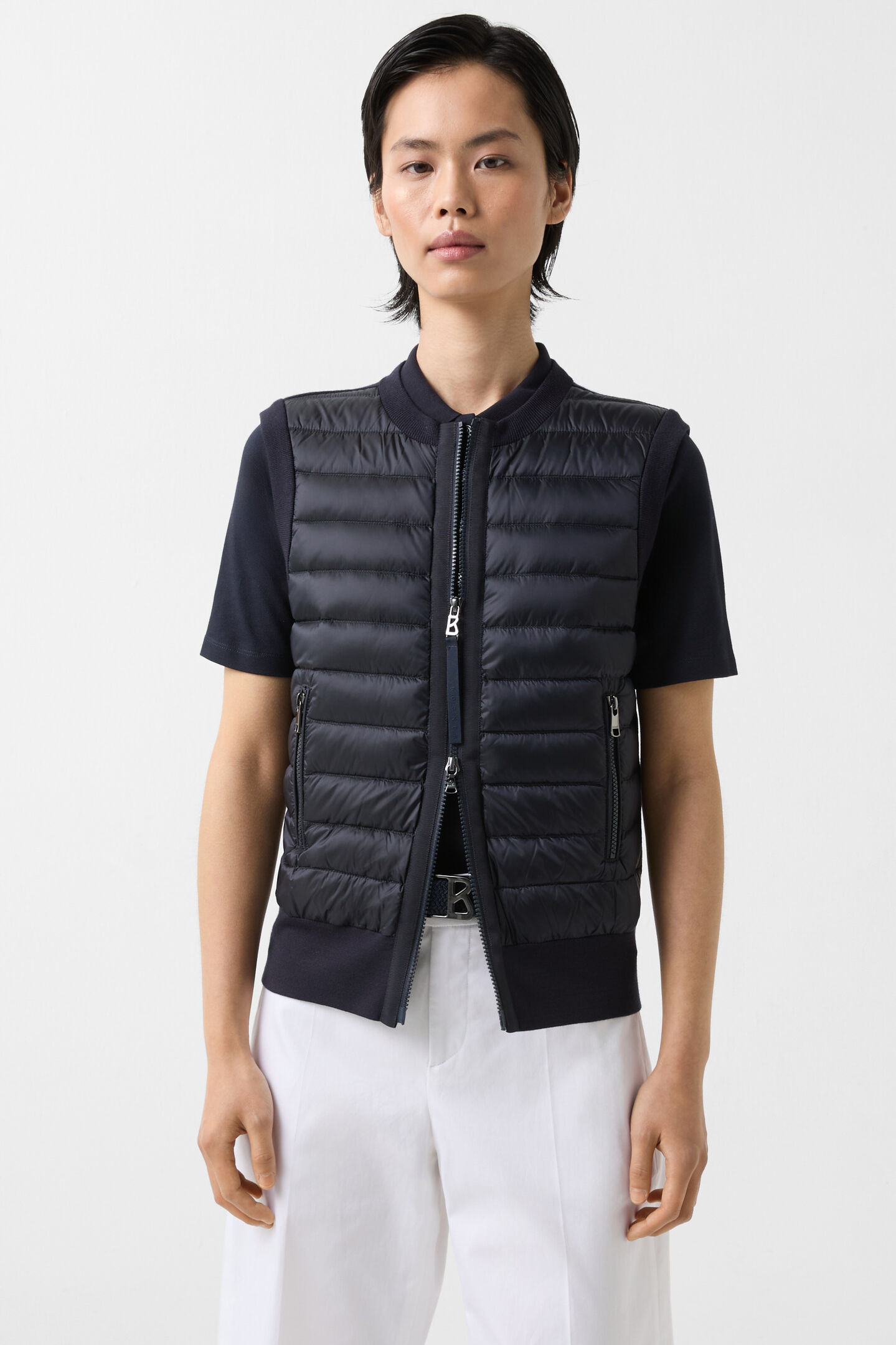 Zira hybrid knitted waistcoat Navy blue