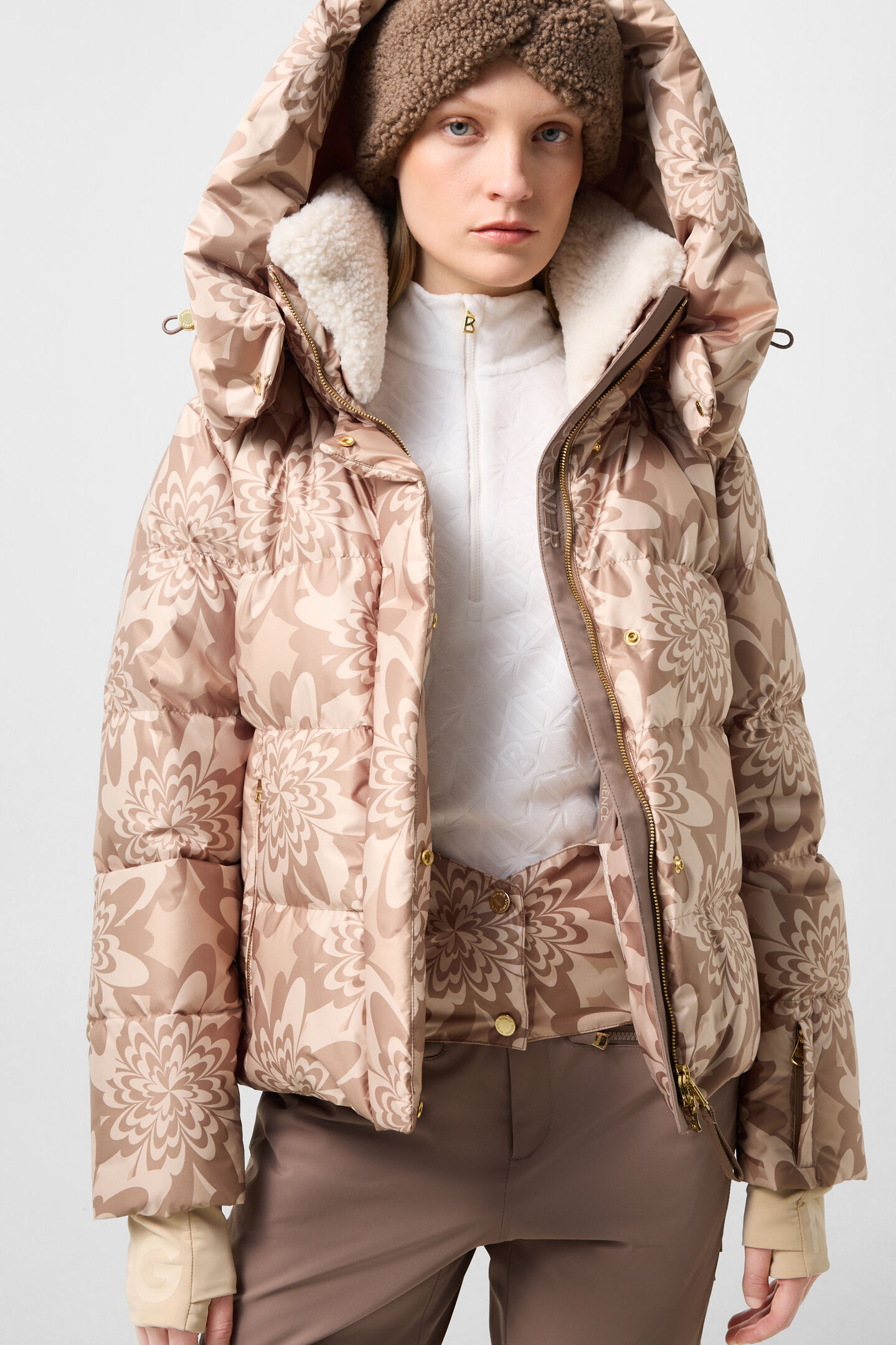 Naia Down Ski Jacket Hazel/Beige
