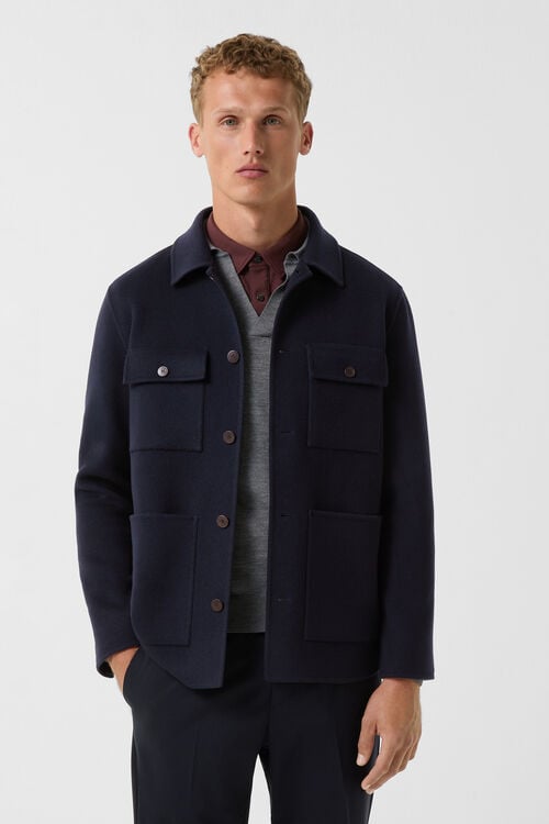 Double-face overshirt Larry Navy blue