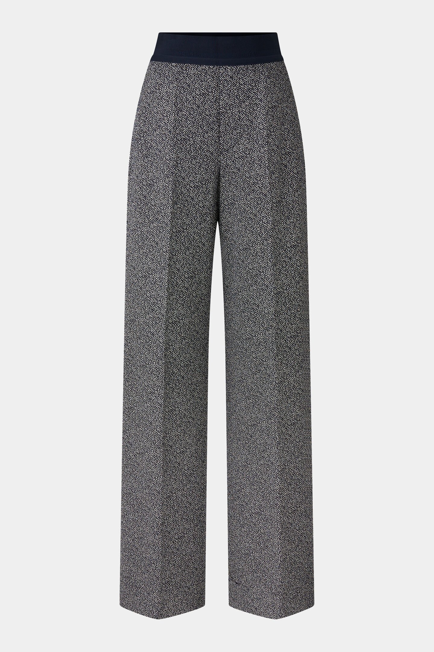 Marlenehose Ylvi Navy-Blau/Weiß