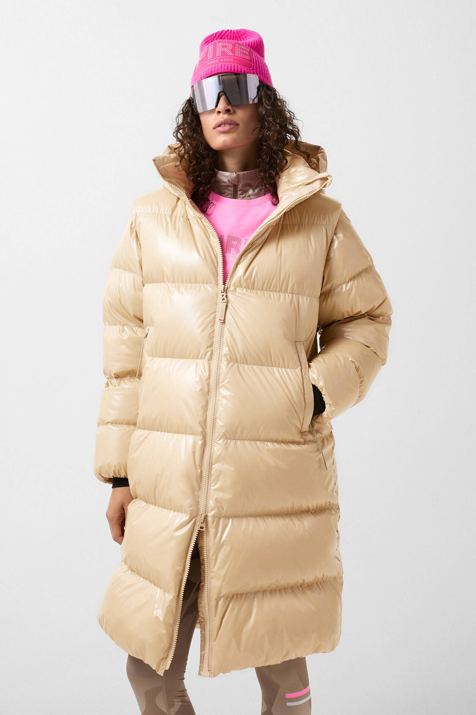 2-in1 down coat Asta Beige