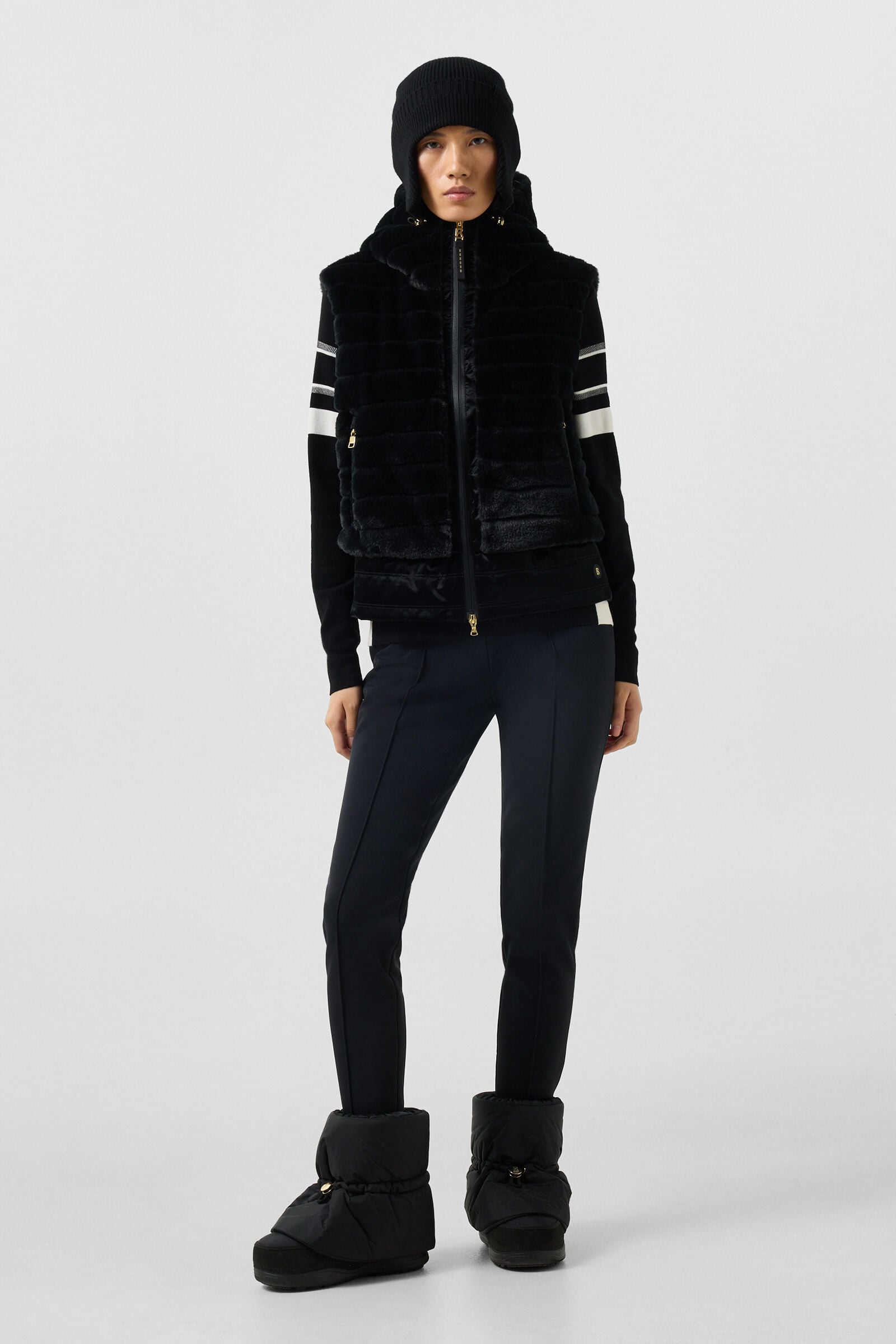 Manda faux fur down waistcoat Black