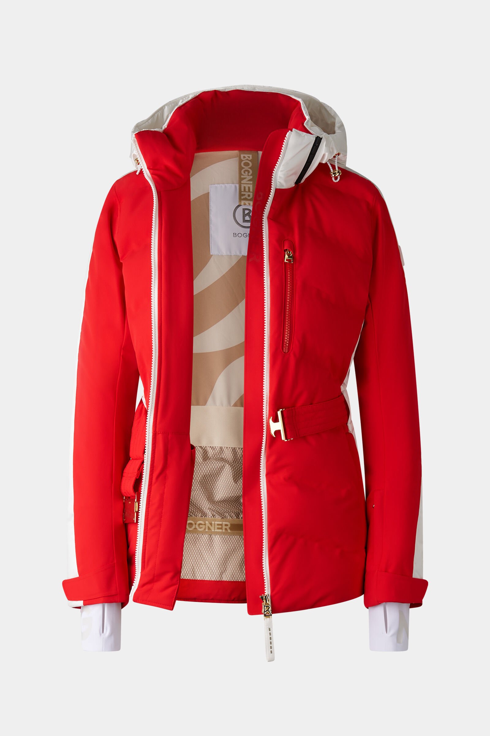 Ski-Steppjacke Kira Rot/Wei&szlig;