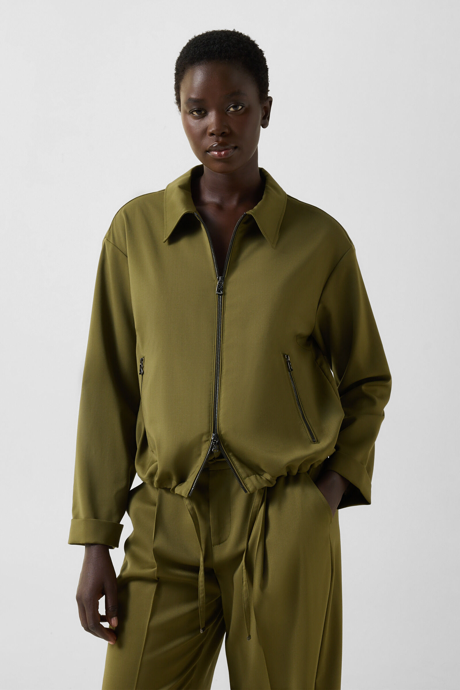 Elody virgin wool blouse Olive