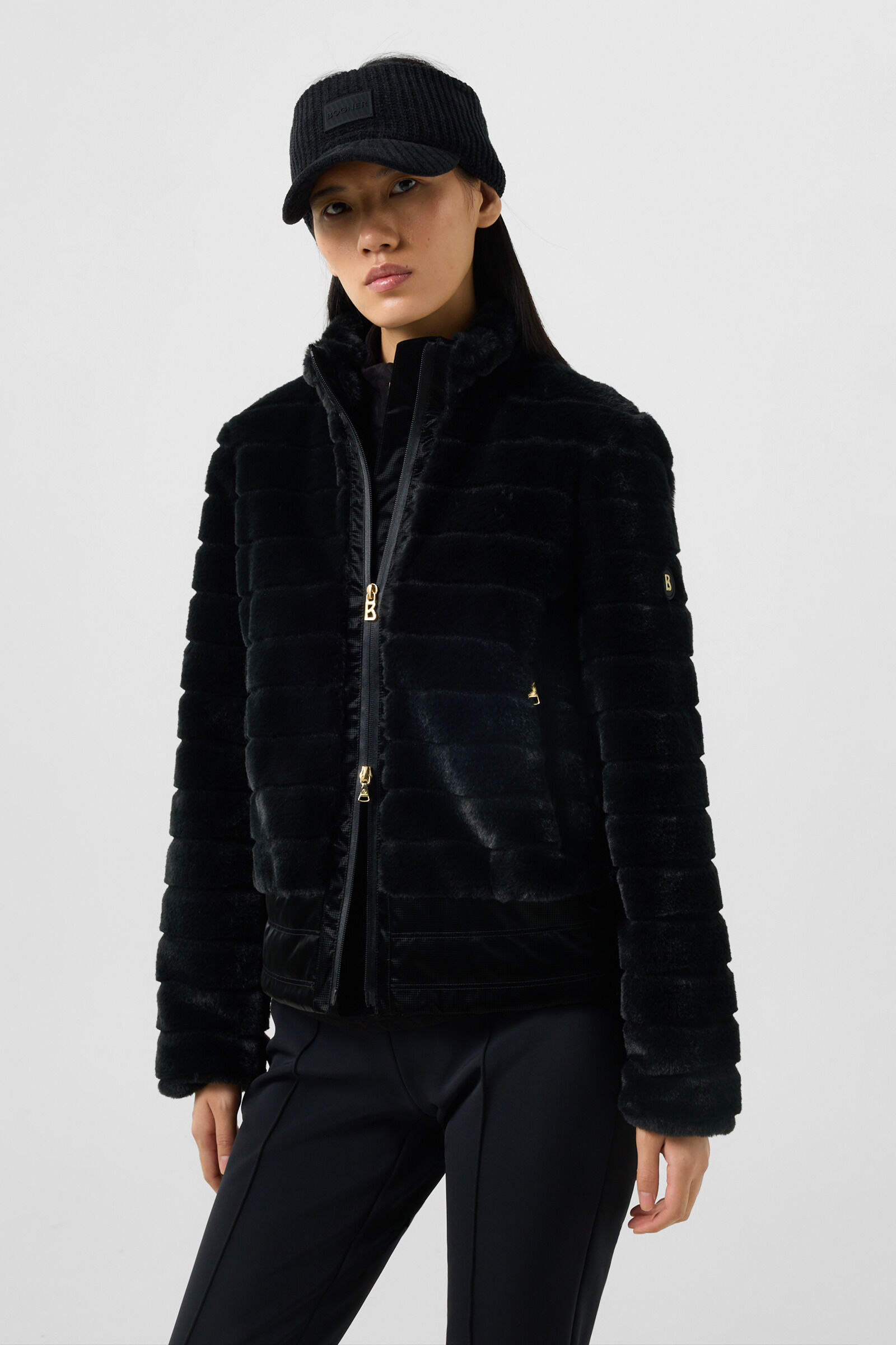 Faux-Fur-Jacke Valesca Schwarz