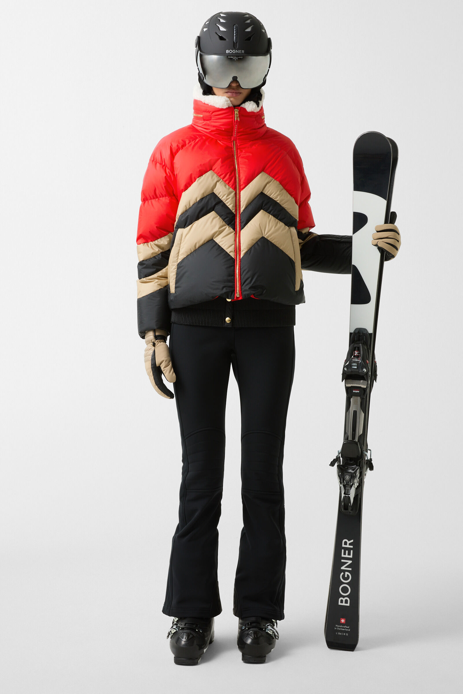 Valea ski-jas Rood/beige/zwart