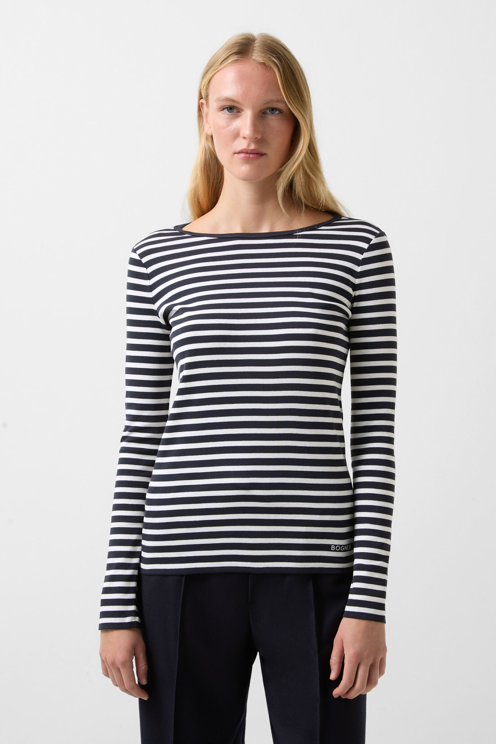 Longsleeve Louna Dunkelblau/Wei&szlig;